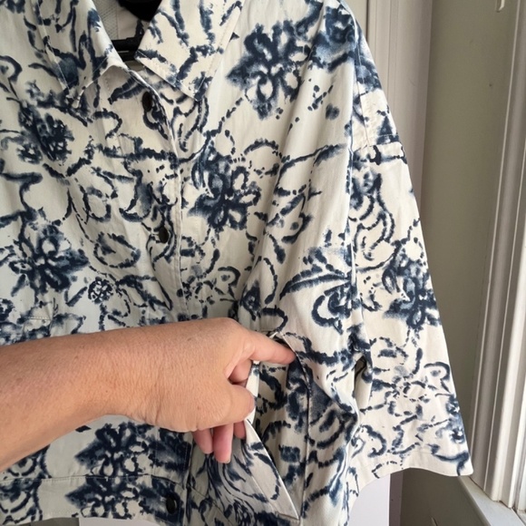 Bugatti Boho Chic Italian Crop Denim Bomber Jacket Navy Pockets Cotton, Size M - Picture 7 of 14